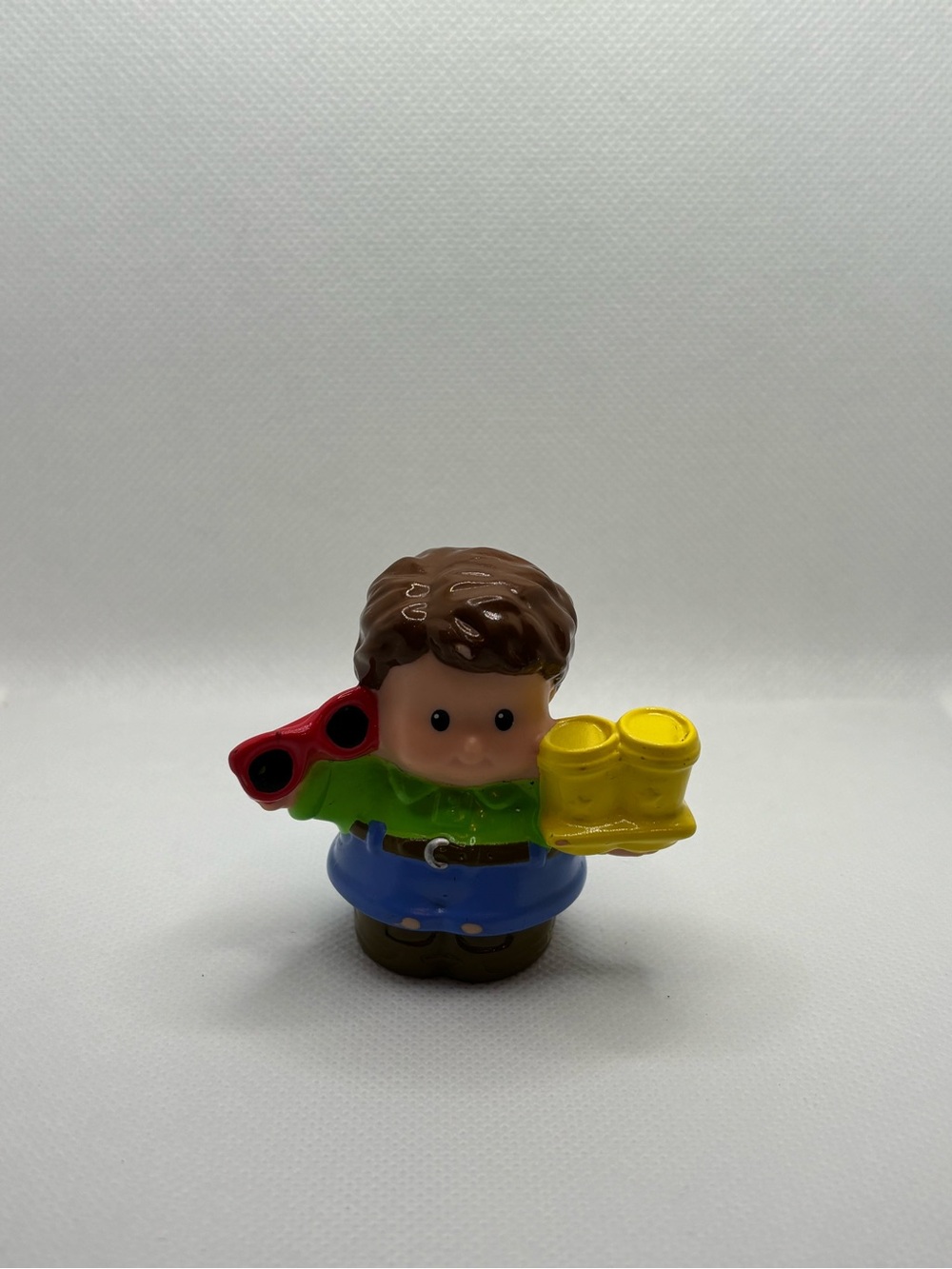 3/15$ 🦊 Fisher Price Little People Dad With Brown Hair & Red Sunglasses & Coffee